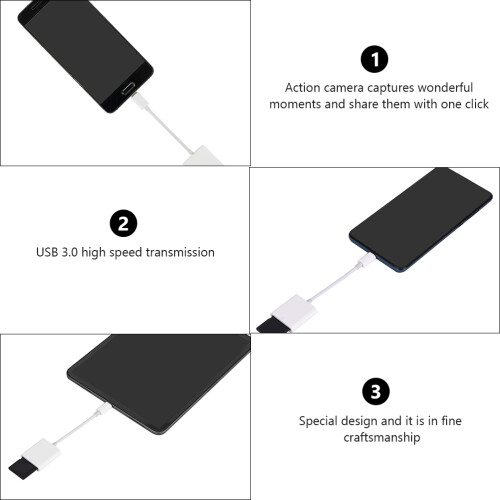 Fonte de alimentação conversora USB-C 3.0 para gravação em celulares, tablets e laptops. 1