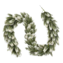 Garland Sneachta Fíor Winysin6FT le Soilse, Ag luí le Maisiúcháin Nollag Laistigh Lasmuigh do Mhainchill, Staighre, Doras, Balla