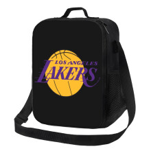 Los Angeles Lakersin lounaskassi, uudelleenkäytettävä eristetty kassi miehille ja naisille, vuotamaton lämpösäkki, suuri kapasiteetti työ-,