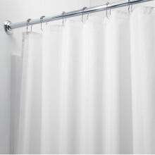 Cortina de ducha magnetizada de vinilo de 70" x 72" pulgadas, color blanco esmerilado, con 3 imanes.