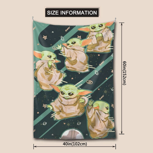 Ταπισερί Baby Yoda, αδιάβροχο ύφασμα από πολυεστέρα για υπνοδωμάτιο, σαλόνι, κοιτώνα, 2