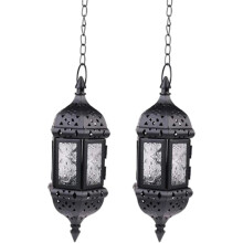 2 phíosa lóchrainn coinnle crochta lóchrainn chandelier Maracach dubh