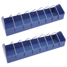 Fence Feeder: 2pcs Mountable Livestock Feeding Bucket with 8 Compartments Hook Over Goat Trough Hook Over Feed Trough