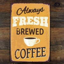 Café-Aluminiumschild, Retro-Metallic-Lackierung, Bar-Wanddekoration, Größe: 16 x 12 Zoll