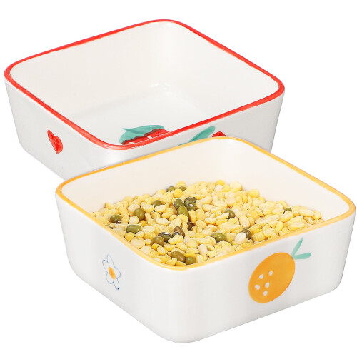 Mizh2pcs Κεραμικό μπολ τροφής για ινδικά χοιρίδια, είδη φαγητού για μικρά ζώα, για