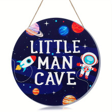 Placa de madeira decorativa Hangs Geelin Little Man para parede, ideal para quarto infantil, quarto de menino, sala de jogos e sala de estar.