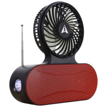 Kleine ventilator op zonne-energie met FM-radio, Bluetooth-audiosysteem, draagbaar, geschikt voor thuisgebruik en automontage, draadloos te gebruiken.