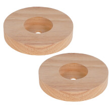 2pcs Solid Wood Lamp Base Replaceable Table Lamp Pedestal Round Wooden Lamp Base Replacement
