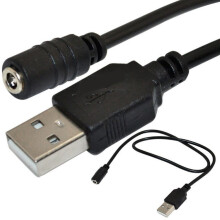 Cábla USB go DC5V3.5x1.35mm, Corda Muirir Adapter USB2.0A Fireann go DC Fireann le haghaidh comhoiriúnacht le leictreonaic