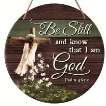 1 croce fantastica - So ancora che sono Dio - Regalo religioso di Gesù, compatibile con decorazioni per albero di Natale, stile rustico, veranda,