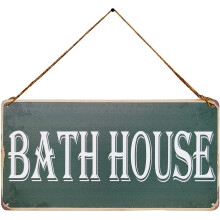 Insegna decorativa vintage in metallo per bagno, toilette e servizi igienici, stile rustico, 5x10 pollici.