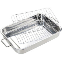 Stainless steel roasting pan with grid, baking dish, roasting dish, kitchen utensils, roasting dish - q36/YY 25*18*5CM