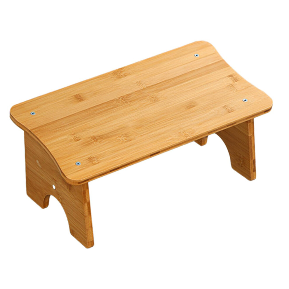 Folding Wooden Step Stool With Cushioned Foot Rest, Ergonomic Design For Bathroom And Bedroom 9164114596581