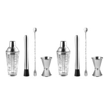 2X Cocktail Shaker Set Gjennomsiktig Skala Bar Shakers Cup Vinblanding Fruktjuice Cup Vannflaske Bartenderverktøy