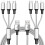 Multi Charging Cable, (2Pack 5FT) Multi USB Charger Cable Aluminum Nylon 3 in 1 Universal Multiple Charging Cord 1