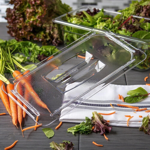 Soro Essentials Third Size Polycarbonate Solid Food Pan Lid with Handle, Clear - Compatible with Restaurant, Commercial, Hotel Use 2