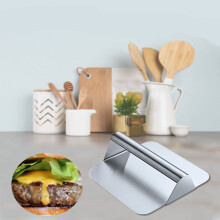 Hamburger-Patty-Presse aus Edelstahl, kompatibel mit runden Fleischpressen, Steakeisen für die Küche, Weihnachtsgeschenke & Angebote für