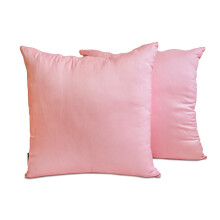 HomeCentric effen kussenhoezen lichtroze 30x30 cm, set van 2, effen sierkussenhoes van kunstzijde voor de bank, moderne stijl - past bij de rest van