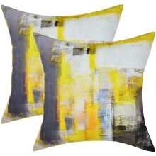 esafio2Pack Gele Grijze Decoratieve Kussenhoezen 12x20 inch, Moderne Sierkussenhoezen, Geschikt voor Slaapbank, Woonkamer, Slaapkamer en Huisdecoratie
