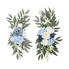 2-teiliges Blumengirlanden-Set für Hochzeitsbögen, geeignet für Heim- und Bühnendekoration, Blau