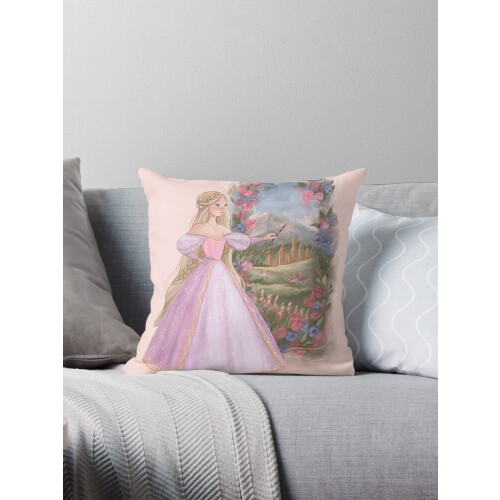 A NEW Barbie Rapunzel Magic Paintbrush Illustration Pillow Covers