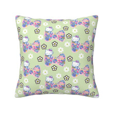 Hello Kitty-patroon Vier Seizoenen Universele Kussenhoes Vierkante Stoffen Kussenhoes Geschikt voor Bank, Bed, Slaapkamer, Woonkamer Decoratie 12"x12"