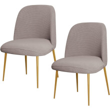 DEFNES 2er-Pack weiche Stretch-Esszimmerstuhlhussen, Polyester-Überzüge für armlose Stühle mit gebogener Rückenlehne, Schutz für Küche und