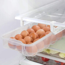 Cassetto per uova da frigorifero, contenitore estraibile compatibile con 18 uova, organizer per frigorifero a incastro, vassoio per uova da cucina
