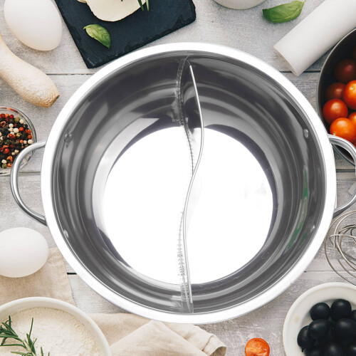 28 cm Hot Pot Doppelter geteilter Edelstahl 2