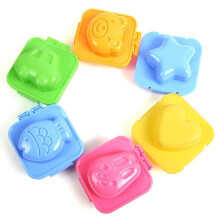 Biudunm 6 pieces boiled egg sushi rice Mold Bento Maker Sandwich Cutter Decorating Mould