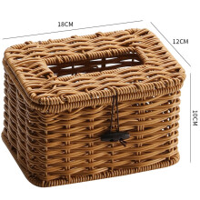 Tissue box living room household Simple imitation rattan drawer box woven tissue box tissue tube tissue set