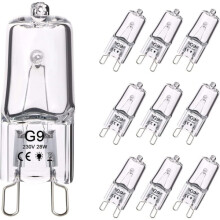 G9 Halogenlampe, 10-pak Belysning G9 Halogenlampe 28W 230V 370Lm 2800K (10 stk.)