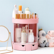 Organizadores de cuidado de la piel YEHGEQ, estante para maquillaje, soporte para cosméticos, organizador giratorio de 360 grados, caja de