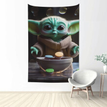 Baby Yoda -seinävaate, vedenpitävä polyesteri, makuuhuoneeseen, olohuoneeseen, asuntolaan, kylpyhuoneen sisustukseen, syntymäpäivälahja, yksi
