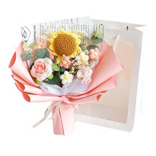 Fertiger Häkelblumenstrauß „Ewiger Segen“ – Elegantes, kunstvolles Häkelblumenarrangement im Stil A