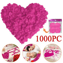 1000 künstliche Rosenblätter aus Seide, leuchtender Seidenstoff, echte Braut- und Hochzeitsblütenblätter, künstliche Blumen für die
