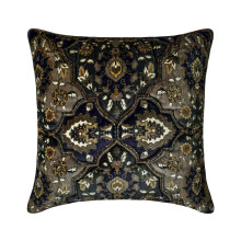 HomeCentric Decoratieve Blauwe Kussenhoezen Set van 2, 35 x 35 cm, Fluweel Gewatteerd & Bedrukt voor Bank, Abstracte Moderne Stijl