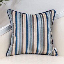 Sierkussenhoes van fluweel met strepen in blauwgrijs, 45 x 45 cm (fluweel met blauwe strepen)