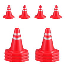 TOYANDONA 10 stk. miniature plastiktrafikkegler mini vejspærringsskilte simulerede trafikskilte til børn