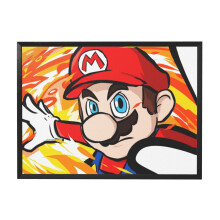 Super Mario Vægkunst - Tegneserieindrammet dekorativt maleri vægkunst til badeværelse, soveværelse, stue juledekoration