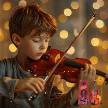 Simulated Violin Toy for Kids Acoustic Violin with Strings for Musical Beginners Developing Instrument Practice Gift