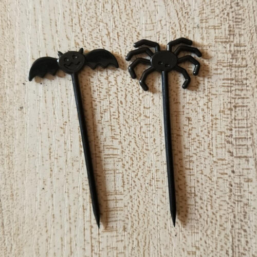 Savlot10Pieces Πλαστικές Πένες για Halloween, Πένες για Cupcake Halloween, Διακοσμητικά Φαντάσματα 2