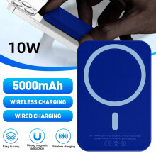 Batería externa magnética con carga inalámbrica - Batería externa magnética portátil - Compatible con iPhone 15, 15 Plus, 15 Pro, 15 Pro Max,