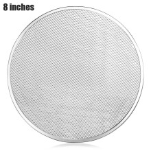 Bandeja redonda de malla para hornear pizza de masa fina, bandeja de alambre de aluminio, herramienta para hornear pizza, 8 pulgadas