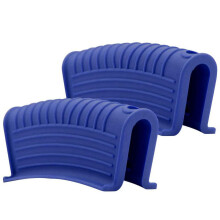 Protège-poignées en silicone avec clip de serrage, support pour poignée en fonte, bleu, lot de 2