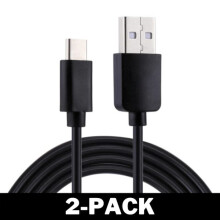 Câble de chargement USB-C 1,2 m noir pour manette PS5 (PlayStation 5) - Lot de 2
