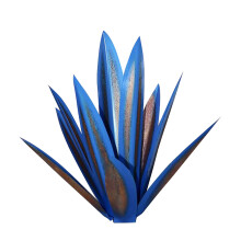 Sculpture rustique en métal « Feuilles de Tequila Garden » 23 x 28 cm - Convient pour la décoration du jardin, de la maison et du bureau -
