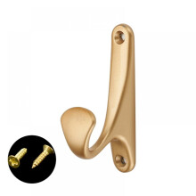 Paquete de 3 ganchos mate para toallas y batas de baño para baño y cocina, ganchos de pared de acero inoxidable - Dorado
