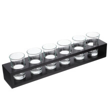 Porte-verres à vin KTV, verres à vin originaux, verre à vin, verre à liqueur avec plateau, base en bois, verre à liqueur de bar