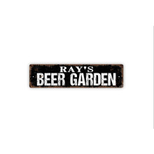(Aluminum metal) Beer Garden Sign Metal Sign Rustic Street Sign or Door Name Plate Plaque Size: 4 x 16 Inch